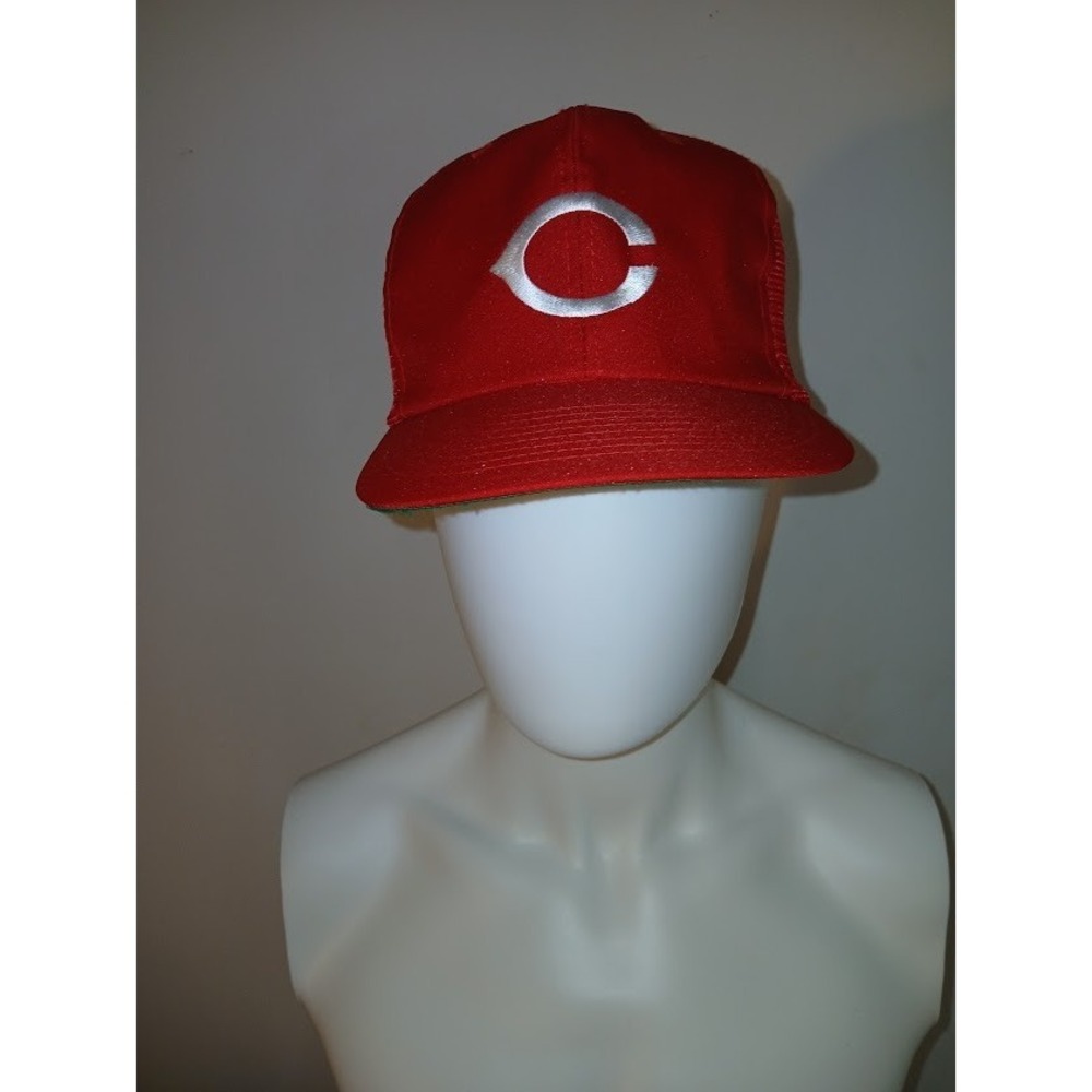 Vintage Cincinnati Reds Snapback Mesh Truckers Hat MLB Baseball Green Bill (2)